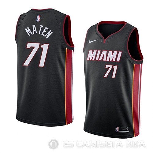 Camiseta Yante Maten #71 Miami Heat Icon 2018 Negro - Haga un click en la imagen para cerrar